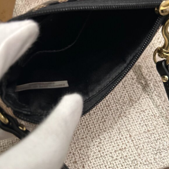 Coach Jacquard with Leather Strip Monogram Wristlet - Picture 4 of 5